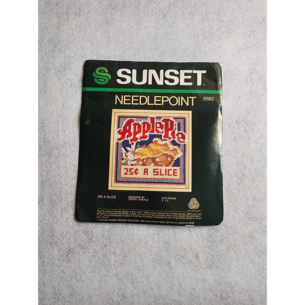 Sunset Needlepoint Kit - Apple Pie - 5562 - 1982 - UNUSED OPEN
